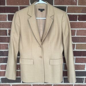 Tahari Herringbone Camel Blazer